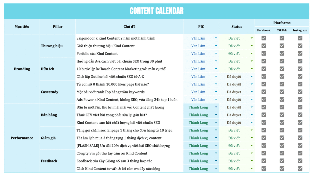 Content Calendar